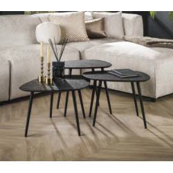 Kavos staliukų komplektas METALLIC 62x52x54 juodas (3vnt.)