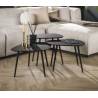 Kavos staliukų komplektas METALLIC 62x52x54 juodas (3vnt.)