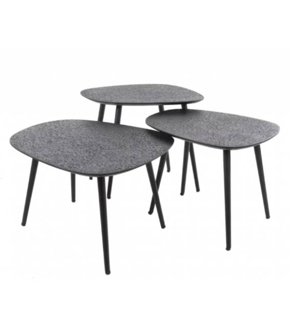 Kavos staliukų komplektas METALLIC 62x52x54 juodas (3vnt.)