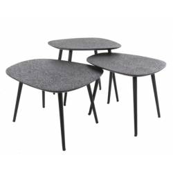 Kavos staliukų komplektas METALLIC 62x52x54 juodas (3vnt.)