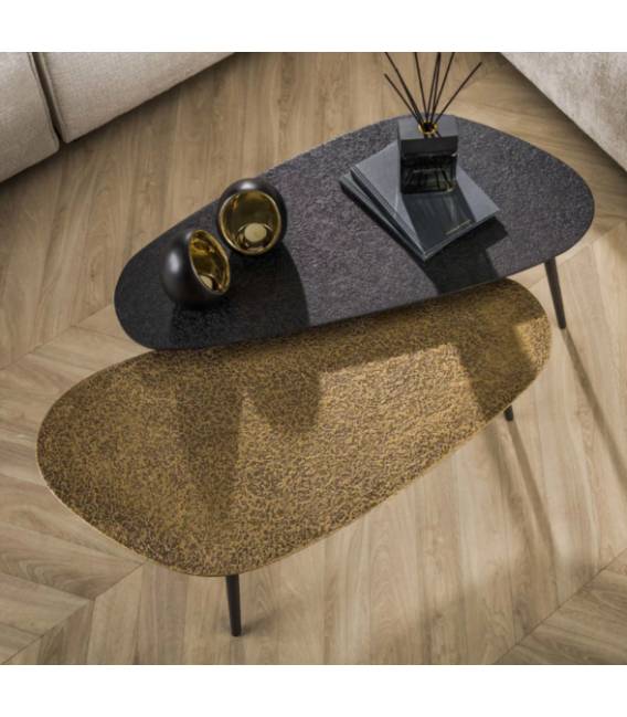 Kavos staliukų komplektas METALLIC 39x84 rudai pilkas (2vnt.)