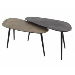 Kavos staliukų komplektas METALLIC 39x84 rudai pilkas (2vnt.)