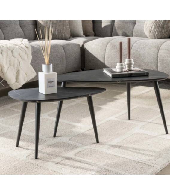 Kavos staliukų komplektas ONYX 33x60/44x80 tamsiai pilka