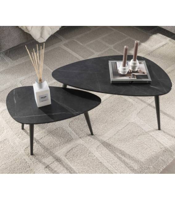 Kavos staliukų komplektas ONYX 33x60/44x80 tamsiai pilka