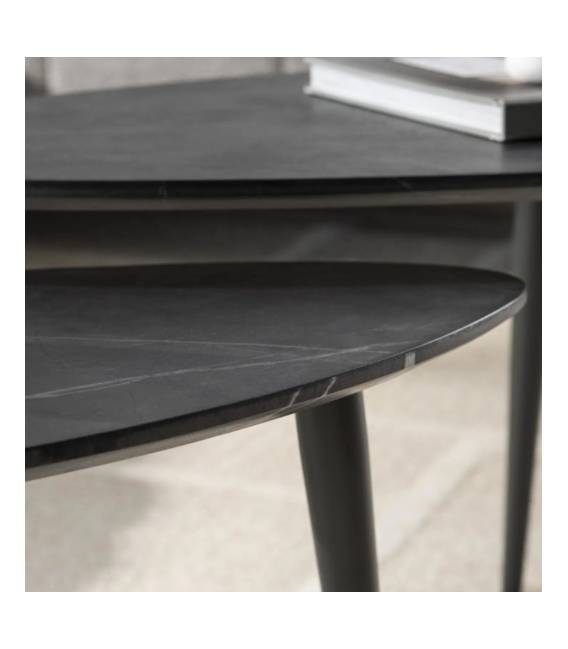 Kavos staliukų komplektas ONYX 33x60/44x80 tamsiai pilka