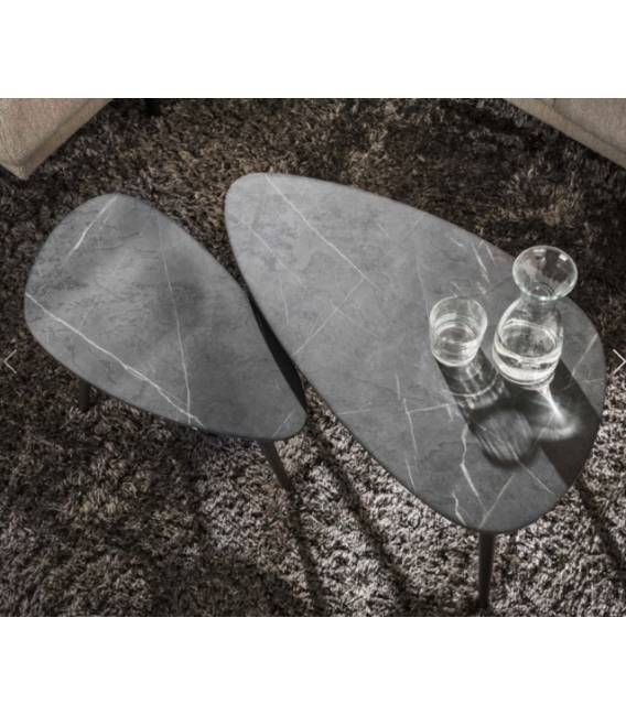 Kavos staliukų komplektas ONYX 33x60/44x80 tamsiai pilka