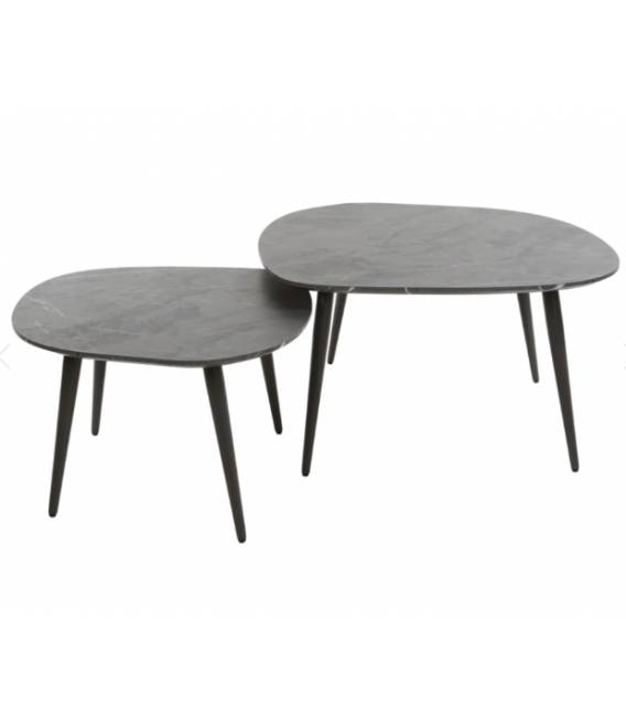 Kavos staliukų komplektas ORGA 60x64/ 79x85 tamsiai pilka (2vnt.)