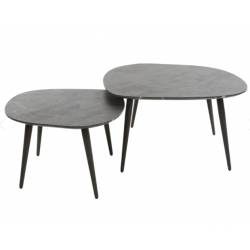 Kavos staliukų komplektas ORGA 60x64/ 79x85 tamsiai pilka (2vnt.)