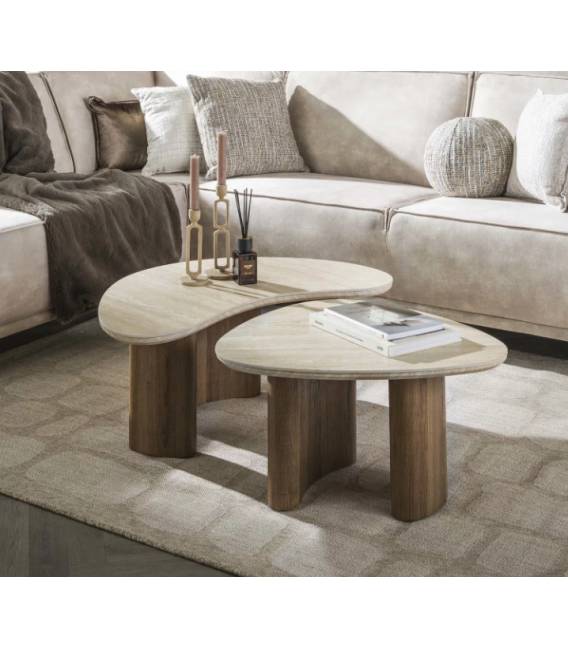 Kavos staliukų komplektas TRAVA 53x65/ 44x88 rudas (2vnt.)