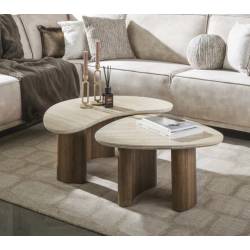 Kavos staliukų komplektas TRAVA 53x65/ 44x88 rudas (2vnt.)