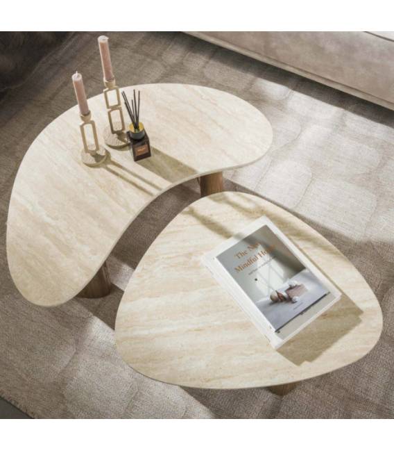 Kavos staliukų komplektas TRAVA 53x65/ 44x88 rudas (2vnt.)