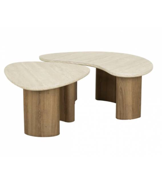 Kavos staliukų komplektas TRAVA 53x65/ 44x88 rudas (2vnt.)