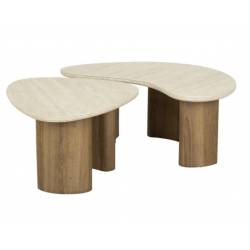 Kavos staliukų komplektas TRAVA 53x65/ 44x88 rudas (2vnt.)