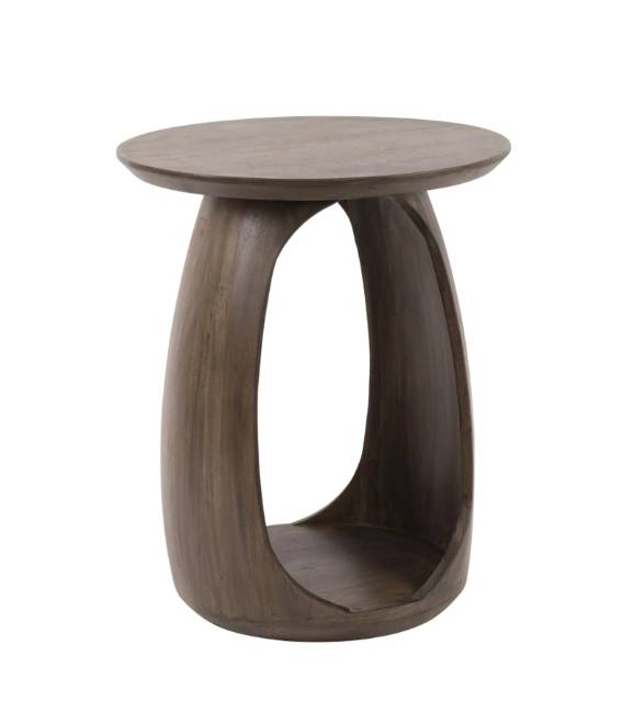 Šoninis staliukas FLOW Ø45 tamsiai rudas