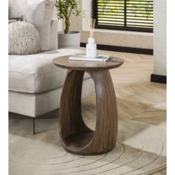 Šoninis staliukas FLOW Ø45 tamsiai rudas