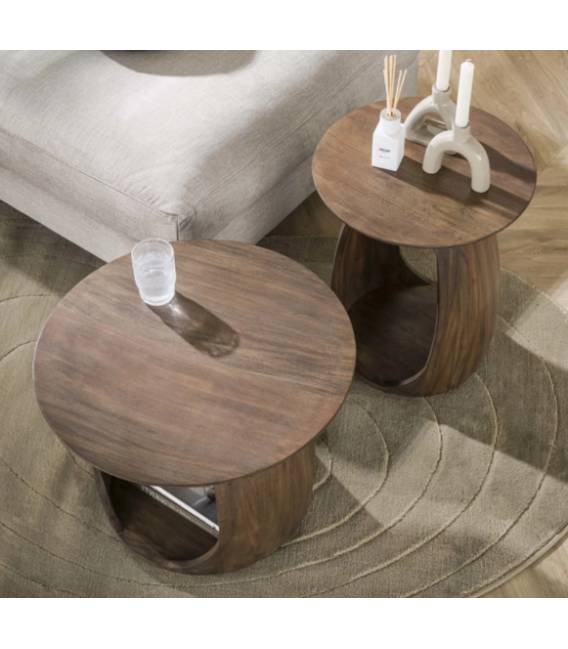 Šoninis staliukas FLORA Ø60 rudas