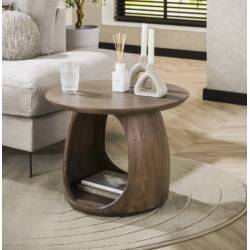 Šoninis staliukas FLORA Ø60 rudas