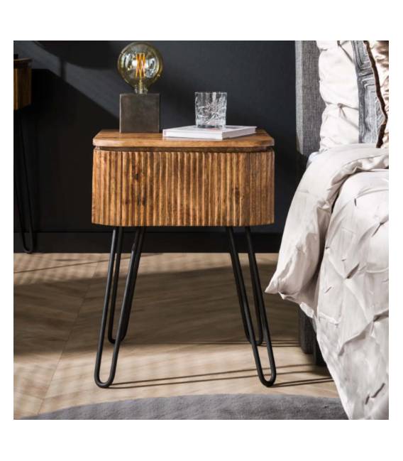 Naktinis staliukas WAVE 40x45 rudas