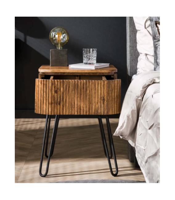 Naktinis staliukas WAVE 40x45 rudas