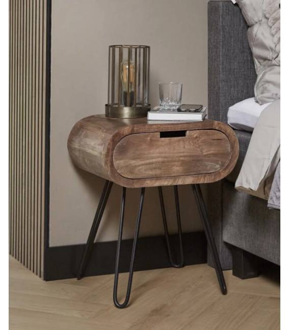 Naktinis staliukas BARREL 35x50 rudas