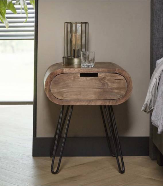 Naktinis staliukas BARREL 35x50 rudas