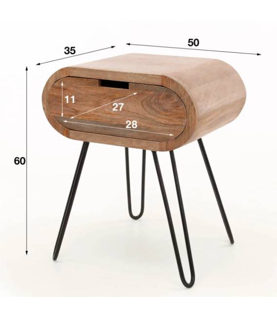 Naktinis staliukas BARREL 35x50 rudas