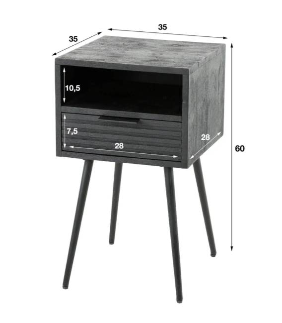 Naktinis staliukas MARINA 35x35 juodas