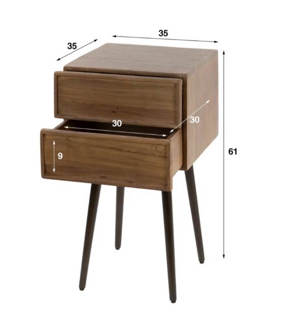 Naktinė spintelė FRAME 45x40 ruda