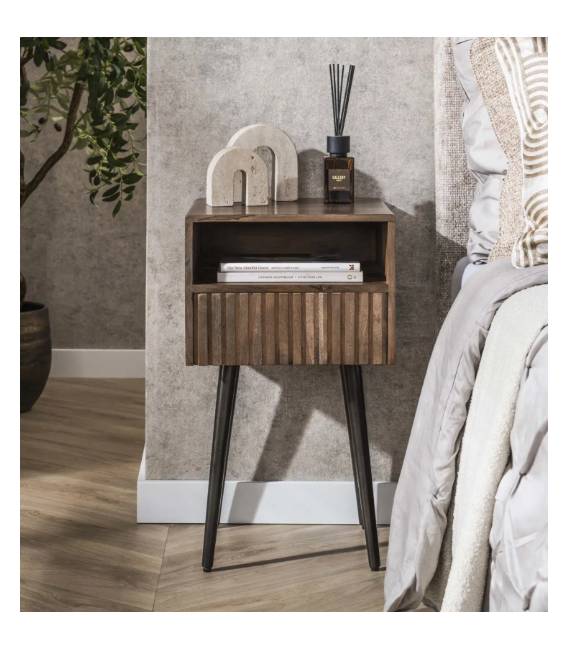 Naktinis staliukas CARVE 35x35 rudas