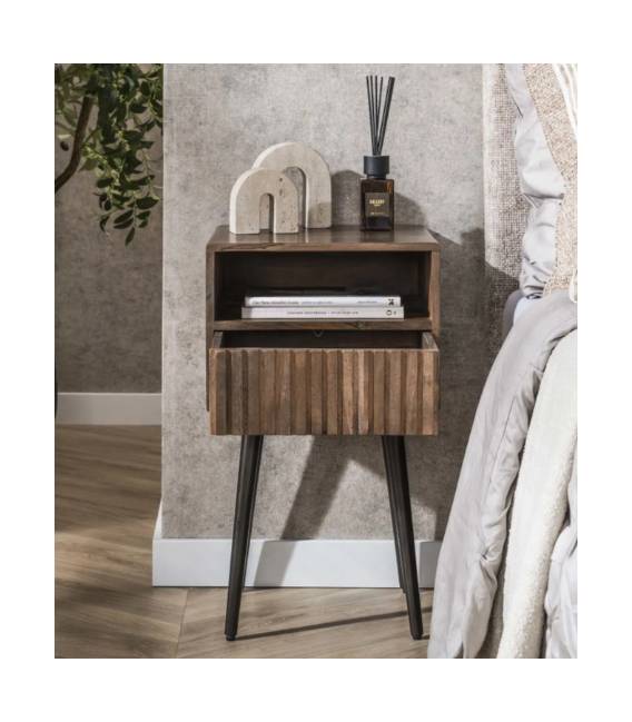 Naktinis staliukas CARVE 35x35 rudas