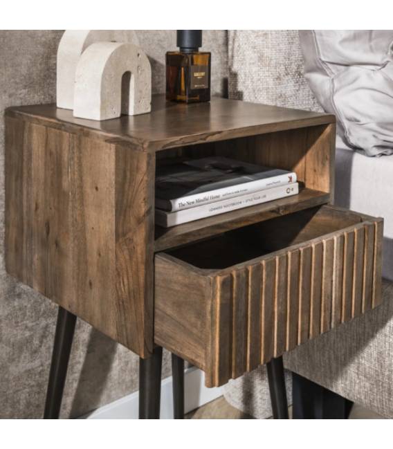 Naktinis staliukas CARVE 35x35 rudas