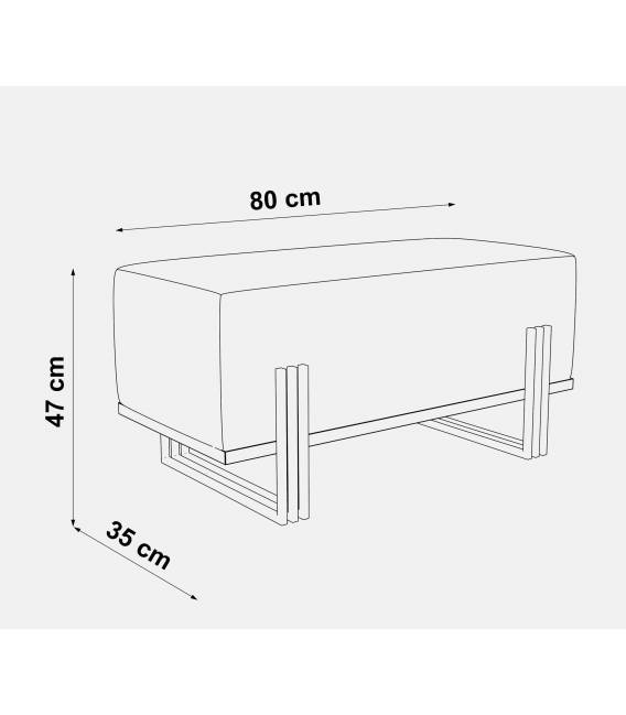 Suoliukas BOLU 35x80 pilkas/ baltos kojos