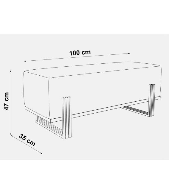 Suoliukas BOLU 35x100 pilkas/ baltos kojos