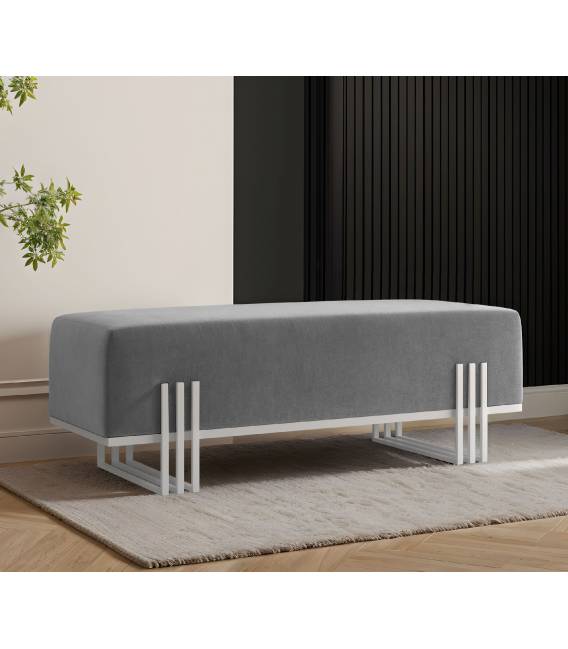 Suoliukas BOLU 35x80 pilkas/ baltos kojos