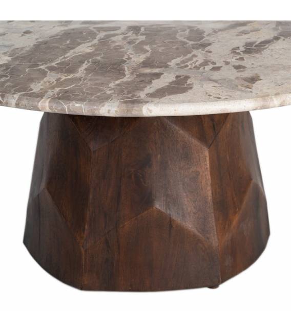 Kavos staliukas MARO Ø90 rudas