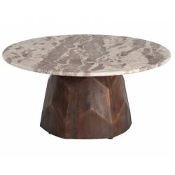 Kavos staliukas MARO Ø90 rudas