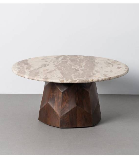 Kavos staliukas MARO Ø90 rudas