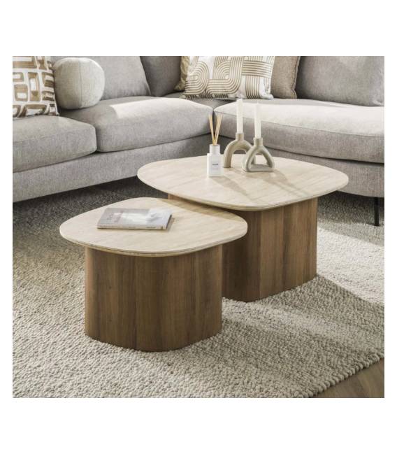 Kavos staliukų komplektas ROMA 79x85/ 56x57 rudas