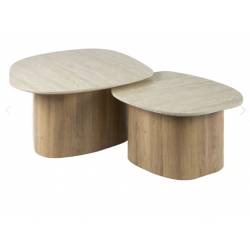 Kavos staliukų komplektas ROMA 79x85/ 56x57 rudas