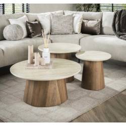 Kavos staliukų komplektas ROMEO Ø45/Ø60/Ø80 rusvas