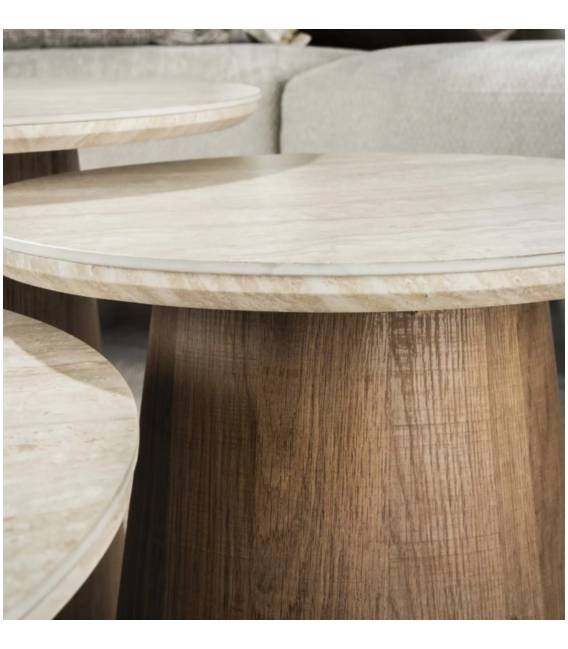 Kavos staliukų komplektas ROMEO Ø45/Ø60/Ø80 rusvas