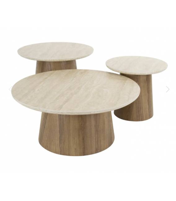 Kavos staliukų komplektas ROMEO Ø45/Ø60/Ø80 rusvas