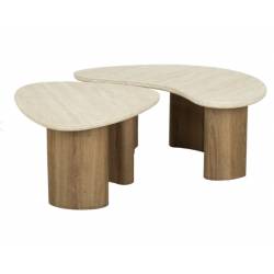 Kavos staliukų komplektas ROMEA 53x65/ 44x88 rusvas (2vnt.)