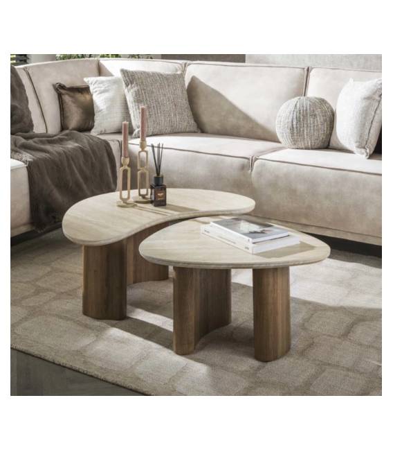 Kavos staliukų komplektas ROMEA 53x65/ 44x88 rusvas (2vnt.)