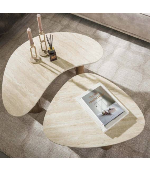 Kavos staliukų komplektas ROMEA 53x65/ 44x88 rusvas (2vnt.)