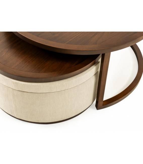 Pufas MARSIS Ø70 baltas/rudas