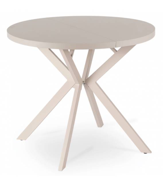 Išskleidžiamas stalas RIO Ø80(160) kreminis