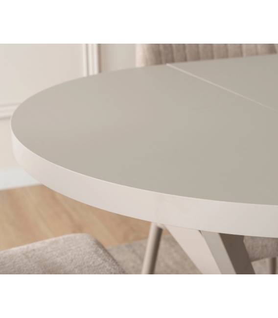 Išskleidžiamas stalas RIO Ø80(160) kreminis