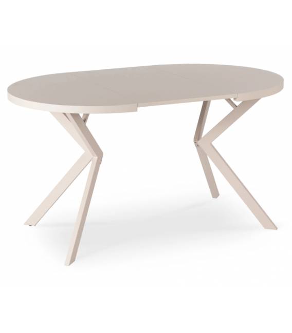 Išskleidžiamas stalas RIO Ø80(160) kreminis