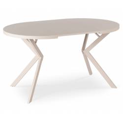 Išskleidžiamas stalas RIO Ø80(160)x76 kreminis